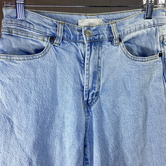 Womens Wide Leg Cropped Jeans Ombre Light Wash Raw Hem Size 2 26 - Picture 7 of 11